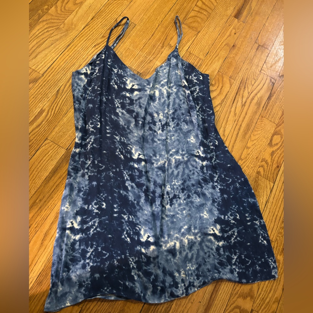 Reformation Seville Blue Tie-Dye Mini Dress